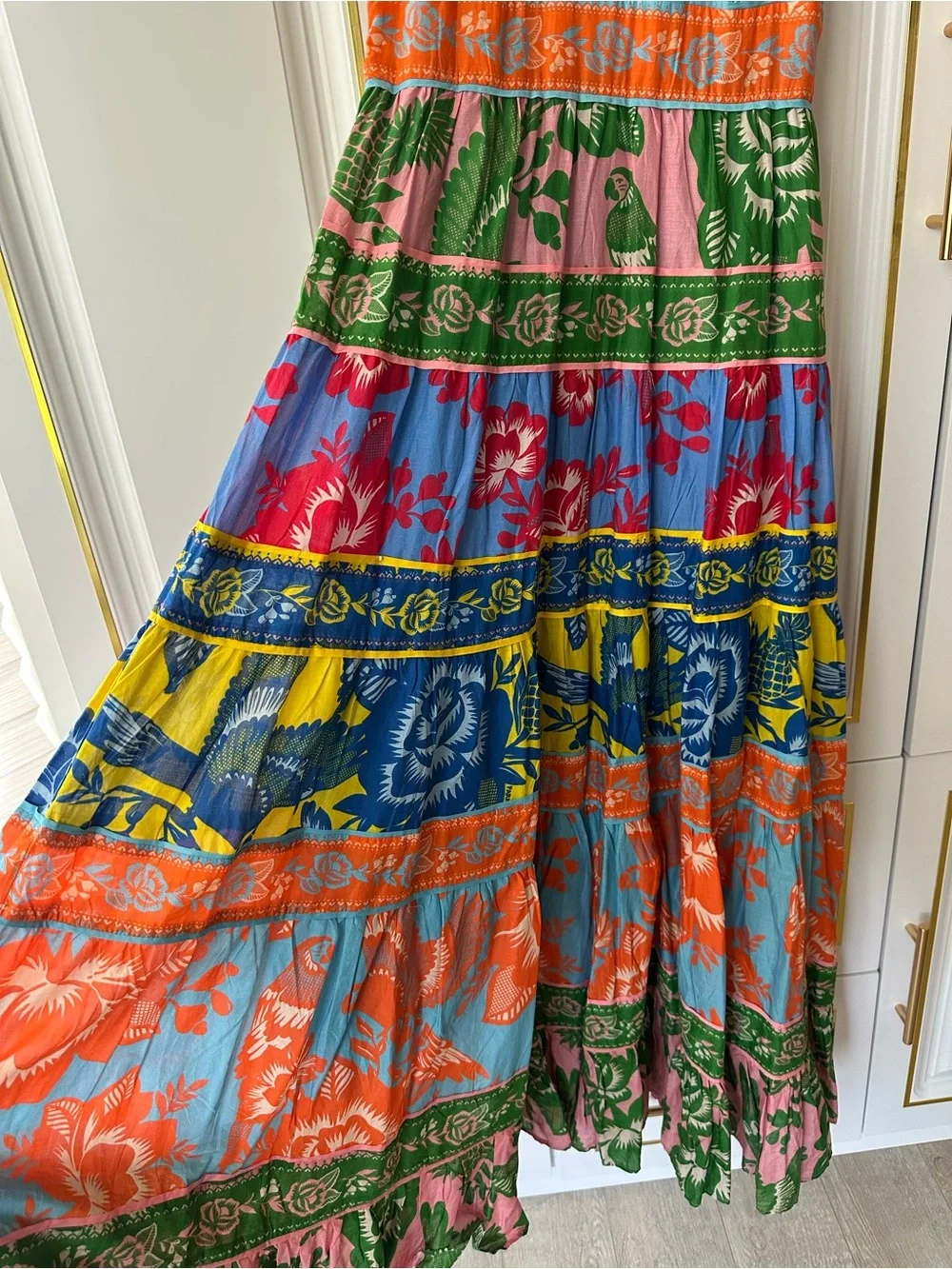 FARM Rio Multicolor Floral V-Neck Tiered Maxi Dress - Picture 6 of 8